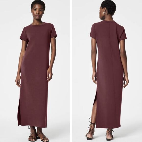 SPANX Dresses & Skirts - NWT Spanx AirEssentials Mulberry Wine Maxi T-Shirt Dress